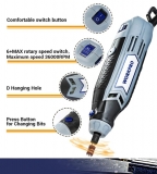 Минидрель - гравер WORKPRO W004567AS 130Вт 220В, до 36000 об/мин, + набор аксессуаров