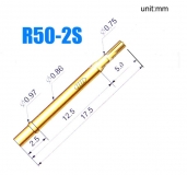 Гнездо (гильза) для пружинного контакт-зонда R50-2S, (17.5мм, диаметр хвостовика 0.86мм, глубина 12.5мм)