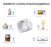 Умная ZigBee розетка TUYA для приложения Smart Life, 16A, с функцией измерения потребляемой мощности, управление нагрузкой через интернет (Google Home, голосовое управление Alexa, Yandex Алиса)