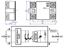 Твердотельные реле SSR-60 DA (60A, 24-380 В (AC), FOTEK/FQFER (аналог), однофазное)
