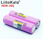 Аккумулятор INR18650-30Q 3000mAh 3.7V 10.40Wh максимальный постоянный ток 20А, импульсный ток 30А