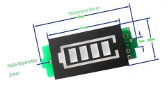Индикатор емкости LiPo Li-ion аккумуляторов из 1-8 ячеек 1S-8S 3.2В - 33.6В, MH-DL18S, синий дисплей