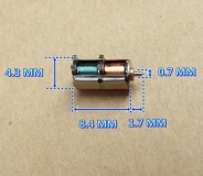 Шаговый двигатель SANYO двухфазный миниатюрный прецизионный (step motor) 4.3*8.4 мм, DC 5 В