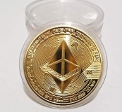Монета сувенирная ETHEREUM (Альткоин ЭФИР) в коробочке, диаметр 40мм, цвет золотой.