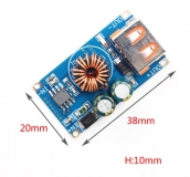 DC-DC фиксированный преобразователь QC-MINI, вход 6-32В, выход 5-9-12В, протоколы QC2.0, QC3.0, MTK PE1.1/2,0, Apple, Samsung AFC, Huawei FCP, Spreadtrum SFCP, ток 0-3.4А, 1 USB порт