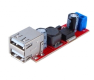 LM2596S DC-DC регулируемый преобразователь, вход 6-40В, выход 5В, ток 3А, 2 порта USB