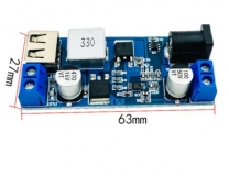 LM2596S DC-DC регулируемый преобразователь, вход 9-36В, выход 5В, ток до 6А, 1 порт USB