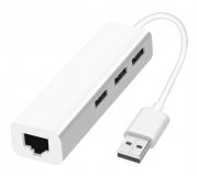 USB 2.0 концентратор (HUB) на три USB-порта + Ethernet, порт 10/100 Мбит/с RJ45