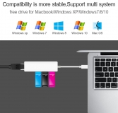 USB 2.0 концентратор (HUB) на три USB-порта + Ethernet, порт 10/100 Мбит/с RJ45