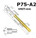 Пружинный контакт-зонд P75-A2, (16.5мм, диаметр 1.02мм/1.3мм, давление пружины 100г)