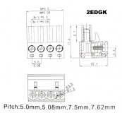 Клеммная колодка 2EDG-5.08-4P + 2EDGR-5.08-4P (пара) 300В 10А