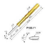 Пружинный контакт-зонд P75-F1, (16.55мм, диаметр 1.02мм/0.74мм/0.35мм, давление пружины 100г)