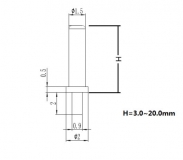 Контакт PG-F-6-2.0T для пружинного контакта Pogo Pin Connector серии GC20-**020 (высота контакта 6мм, диаметр контакта 1.5мм)