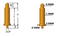 Пружинный контакт Pogo Pin Connector GA20-14035-0920 PGTH600 1A (длина 14мм / 16мм, диаметр контакта 0.9мм)