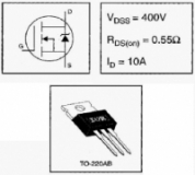 IRF740PBF IRF740, MOSFET N-канал (400В, 10А, 125Вт,  0.55 Ом)