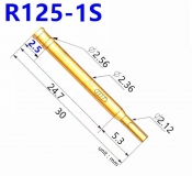 Гнездо (гильза) для пружинного контакт-зонда R125-2S, (30.0мм, диаметр хвостовика 2.36мм, глубина 24.7мм, бортик 2.5мм)