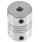Гибкая соединительная муфта 4*10*25мм, алюминий, диаметр 19мм, на вал 4мм / 10мм