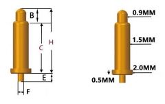 Пружинный контакт Pogo Pin Connector GA20-03010-0818 1A (длина 3мм, диаметр контакта 0.8мм)