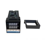 Двойной цифровой регулятор температуры REX-C100 с термопарой типа K, 0° ~ +400° 100 ~ 250V релейный выход 3A 250В, FK02-M*DN