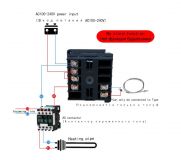 Двойной цифровой регулятор температуры REX-C100 с термопарой типа K, 0° ~ +400° 100 ~ 250V релейный выход 3A 250В, FK02-M*DN