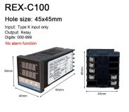 Двойной цифровой регулятор температуры REX-C100 с термопарой типа K, 0° ~ +400° 100 ~ 250V релейный выход 3A 250В, FK02-M*DN