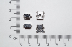 Разъем mini-USB на плату в вырез (мама) прямой, 180 градусов